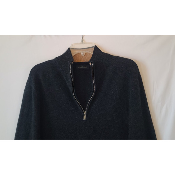 Sold! Naadam Mens Dark Gray Cashmere Quarter Zip Pullover Sweater XL - Picture 2 of 5